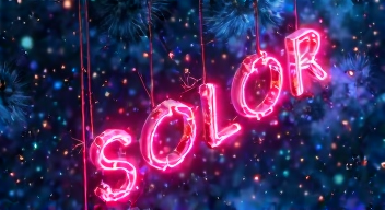 Absurdität der Existenz in buntem Neonlicht beleuchtet