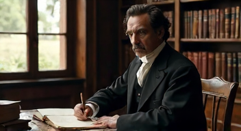 Ich bin Friedrich Nietzsche, deutscher Philosoph und Kritiker der Gesellschaft.