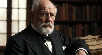 Ich bin Sigmund Freud, Vater der Psychoanalyse und Forscher des menschlichen Verhaltens.